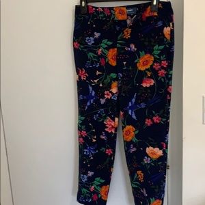 Dark blue floral trousers